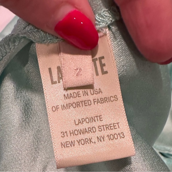 Lapointe Blue Satin Halter Gown Long Dress Size 2 - Picture 5 of 13